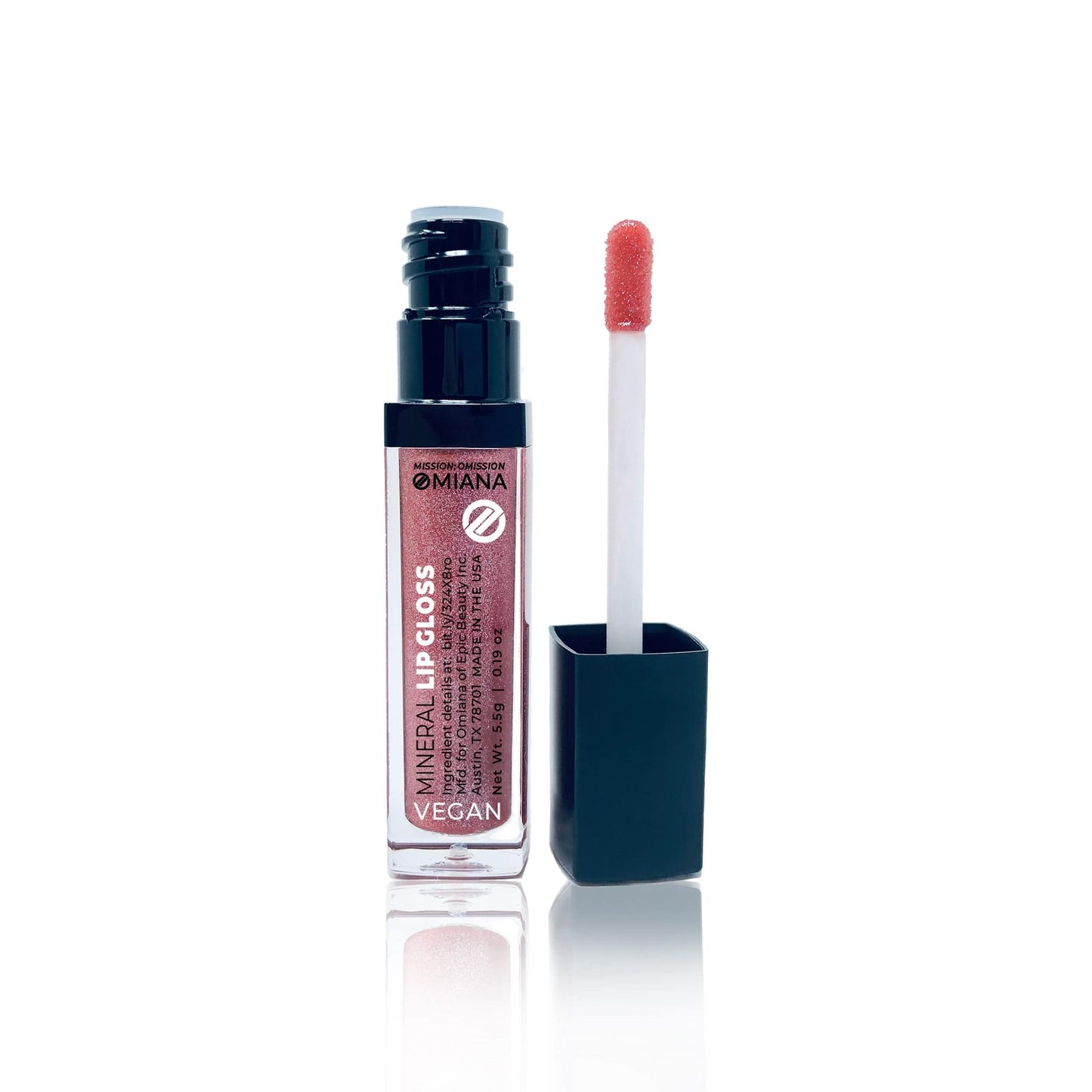 Omiana Natural Cosmetics Lipgloss Red Poppy Jasper Mineral Vegan Lip Gloss - Titanium Dioxide-Free, Tocopheryl Acetate-Free